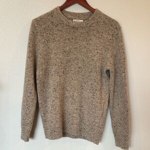 Mens X-Small JCrew Marbled Beige 100 % Wool Crew Neck Sweater